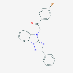 molecular formula C22H15BrN4O B379047 1-(4-bromophenyl)-2-(2-phenyl-4H-[1,2,4]triazolo[1,5-a]benzimidazol-4-yl)ethanone 