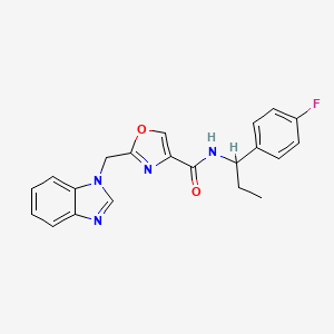 2-(1H-benzimidazol-1-ylmethyl)-N-[1-(4-fluorophenyl)propyl]-1,3-oxazole-4-carboxamide