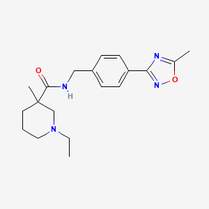 molecular formula C19H26N4O2 B3790491 1-ethyl-3-methyl-N-[4-(5-methyl-1,2,4-oxadiazol-3-yl)benzyl]piperidine-3-carboxamide 