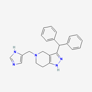 molecular formula C23H23N5 B3790493 3-benzhydryl-5-(1H-imidazol-5-ylmethyl)-1,4,6,7-tetrahydropyrazolo[4,3-c]pyridine 