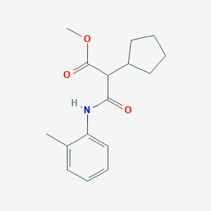 molecular formula C16H21NO3 B379050 Methyl 2-cyclopentyl-3-oxo-3-(2-toluidino)propanoate 