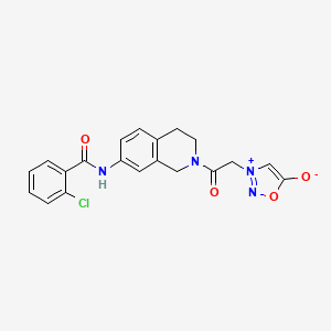 molecular formula C20H17ClN4O4 B3790501 3-{2-[7-[(2-chlorobenzoyl)amino]-3,4-dihydro-2(1H)-isoquinolinyl]-2-oxoethyl}-1,2,3-oxadiazol-3-ium-5-olate 