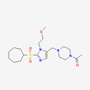 1-acetyl-4-{[2-(cycloheptylsulfonyl)-1-(2-methoxyethyl)-1H-imidazol-5-yl]methyl}piperazine