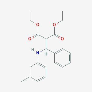 molecular formula C21H25NO4 B379052 Diethyl 2-[phenyl(3-toluidino)methyl]malonate 