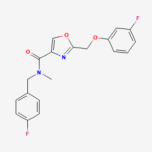 molecular formula C19H16F2N2O3 B3790529 N-(4-fluorobenzyl)-2-[(3-fluorophenoxy)methyl]-N-methyl-1,3-oxazole-4-carboxamide 