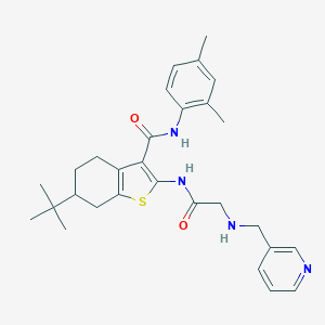 molecular formula C29H36N4O2S B379058 6-tert-butyl-N-(2,4-dimethylphenyl)-2-({[(3-pyridinylmethyl)amino]acetyl}amino)-4,5,6,7-tetrahydro-1-benzothiophene-3-carboxamide 