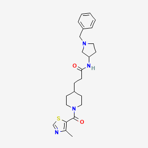 N-(1-benzyl-3-pyrrolidinyl)-3-{1-[(4-methyl-1,3-thiazol-5-yl)carbonyl]-4-piperidinyl}propanamide