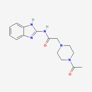 molecular formula C15H19N5O2 B3790626 2-(4-acetylpiperazin-1-yl)-N-1H-benzimidazol-2-ylacetamide 