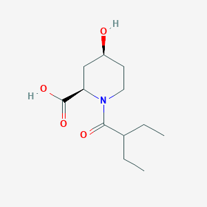 molecular formula C12H21NO4 B3790647 (2R,4S)-1-(2-ethylbutanoyl)-4-hydroxypiperidine-2-carboxylic acid 