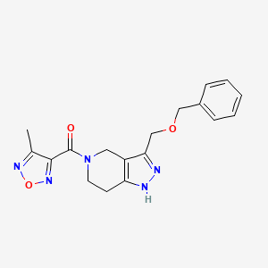 molecular formula C18H19N5O3 B3790653 (4-Methyl-1,2,5-oxadiazol-3-yl)-[3-(phenylmethoxymethyl)-1,4,6,7-tetrahydropyrazolo[4,3-c]pyridin-5-yl]methanone 