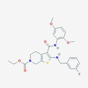 ethyl 3-[(2,5-dimethoxyanilino)carbonyl]-2-[(3-fluorobenzyl)amino]-4,7-dihydrothieno[2,3-c]pyridine-6(5H)-carboxylate