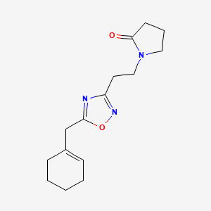 molecular formula C15H21N3O2 B3790666 1-[2-[5-(Cyclohexen-1-ylmethyl)-1,2,4-oxadiazol-3-yl]ethyl]pyrrolidin-2-one 