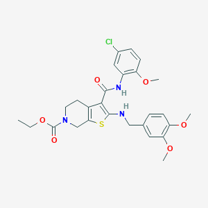 ethyl 3-[(5-chloro-2-methoxyanilino)carbonyl]-2-[(3,4-dimethoxybenzyl)amino]-4,7-dihydrothieno[2,3-c]pyridine-6(5H)-carboxylate