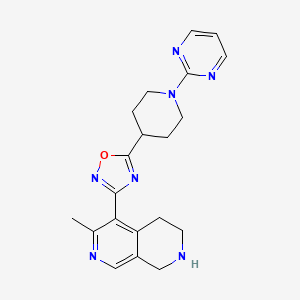 3-(3-Methyl-5,6,7,8-tetrahydro-2,7-naphthyridin-4-yl)-5-(1-pyrimidin-2-ylpiperidin-4-yl)-1,2,4-oxadiazole