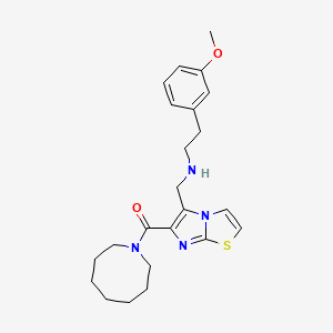 molecular formula C23H30N4O2S B3790693 N-{[6-(1-azocanylcarbonyl)imidazo[2,1-b][1,3]thiazol-5-yl]methyl}-2-(3-methoxyphenyl)ethanamine 