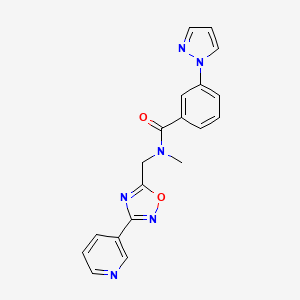 N-methyl-3-(1H-pyrazol-1-yl)-N-[(3-pyridin-3-yl-1,2,4-oxadiazol-5-yl)methyl]benzamide