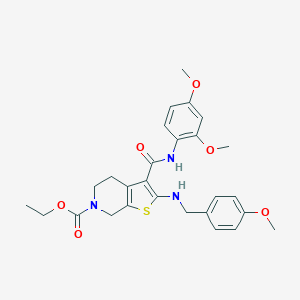 ethyl 3-[(2,4-dimethoxyanilino)carbonyl]-2-[(4-methoxybenzyl)amino]-4,7-dihydrothieno[2,3-c]pyridine-6(5H)-carboxylate