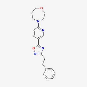 4-{5-[3-(2-phenylethyl)-1,2,4-oxadiazol-5-yl]-2-pyridinyl}-1,4-oxazepane