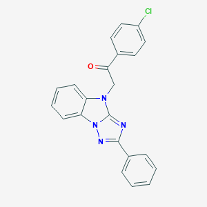 molecular formula C22H15ClN4O B379074 1-(4-chlorophenyl)-2-(2-phenyl-4H-[1,2,4]triazolo[1,5-a]benzimidazol-4-yl)ethanone 