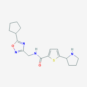 molecular formula C17H22N4O2S B3790750 N-[(5-cyclopentyl-1,2,4-oxadiazol-3-yl)methyl]-5-pyrrolidin-2-ylthiophene-2-carboxamide 