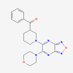 molecular formula C20H22N6O3 B3790772 [1-(6-Morpholin-4-yl-[1,2,5]oxadiazolo[3,4-b]pyrazin-5-yl)piperidin-3-yl]-phenylmethanone 