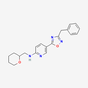 molecular formula C20H22N4O2 B3790780 5-(3-benzyl-1,2,4-oxadiazol-5-yl)-N-(tetrahydro-2H-pyran-2-ylmethyl)-2-pyridinamine 