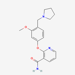 2-[3-methoxy-4-(pyrrolidin-1-ylmethyl)phenoxy]nicotinamide