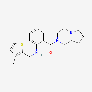 molecular formula C20H25N3OS B3790815 3,4,6,7,8,8a-hexahydro-1H-pyrrolo[1,2-a]pyrazin-2-yl-[2-[(3-methylthiophen-2-yl)methylamino]phenyl]methanone 