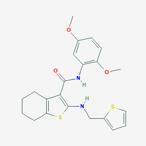 molecular formula C22H24N2O3S2 B379082 N-(2,5-dimethoxyphenyl)-2-[(2-thienylmethyl)amino]-4,5,6,7-tetrahydro-1-benzothiophene-3-carboxamide 