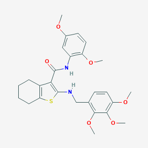 molecular formula C27H32N2O6S B379083 N-(2,5-dimethoxyphenyl)-2-[(2,3,4-trimethoxybenzyl)amino]-4,5,6,7-tetrahydro-1-benzothiophene-3-carboxamide 