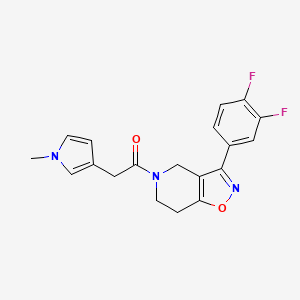 molecular formula C19H17F2N3O2 B3790840 1-[3-(3,4-difluorophenyl)-6,7-dihydro-4H-[1,2]oxazolo[4,5-c]pyridin-5-yl]-2-(1-methylpyrrol-3-yl)ethanone 