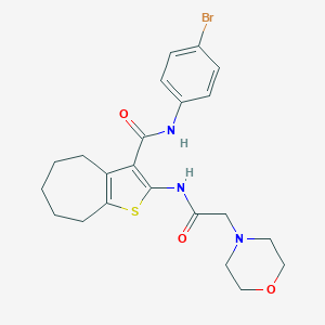 molecular formula C22H26BrN3O3S B379085 N-(4-bromophenyl)-2-[(4-morpholinylacetyl)amino]-5,6,7,8-tetrahydro-4H-cyclohepta[b]thiophene-3-carboxamide 