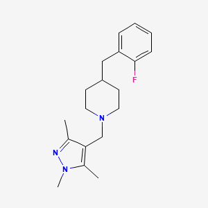 4-(2-fluorobenzyl)-1-[(1,3,5-trimethyl-1H-pyrazol-4-yl)methyl]piperidine