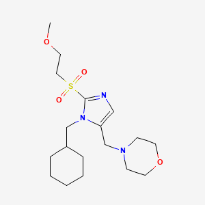 molecular formula C18H31N3O4S B3790872 4-({1-(cyclohexylmethyl)-2-[(2-methoxyethyl)sulfonyl]-1H-imidazol-5-yl}methyl)morpholine 