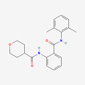 molecular formula C21H24N2O3 B3790873 N-(2-{[(2,6-dimethylphenyl)amino]carbonyl}phenyl)tetrahydro-2H-pyran-4-carboxamide 