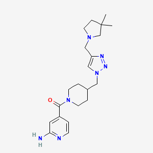 molecular formula C21H31N7O B3790881 (2-Aminopyridin-4-yl)-[4-[[4-[(3,3-dimethylpyrrolidin-1-yl)methyl]triazol-1-yl]methyl]piperidin-1-yl]methanone 