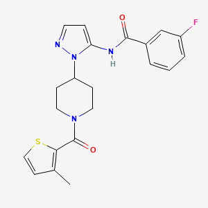 3-fluoro-N-(1-{1-[(3-methyl-2-thienyl)carbonyl]-4-piperidinyl}-1H-pyrazol-5-yl)benzamide