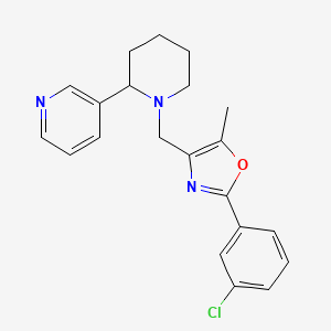 3-(1-{[2-(3-chlorophenyl)-5-methyl-1,3-oxazol-4-yl]methyl}-2-piperidinyl)pyridine