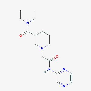 molecular formula C16H25N5O2 B3790931 N,N-diethyl-1-[2-oxo-2-(pyrazin-2-ylamino)ethyl]piperidine-3-carboxamide 