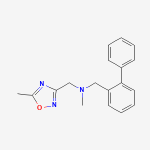 molecular formula C18H19N3O B3790942 (biphenyl-2-ylmethyl)methyl[(5-methyl-1,2,4-oxadiazol-3-yl)methyl]amine 