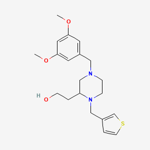 molecular formula C20H28N2O3S B3790965 2-[4-(3,5-dimethoxybenzyl)-1-(3-thienylmethyl)-2-piperazinyl]ethanol 