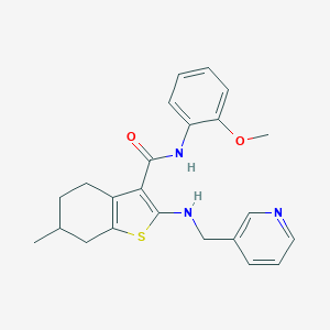 molecular formula C23H25N3O2S B379098 N-(2-methoxyphenyl)-6-methyl-2-[(3-pyridinylmethyl)amino]-4,5,6,7-tetrahydro-1-benzothiophene-3-carboxamide 