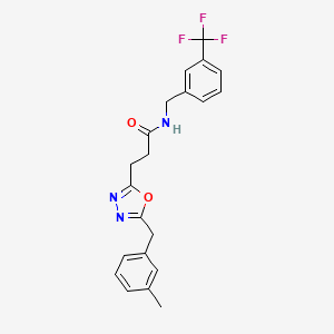 3-[5-(3-methylbenzyl)-1,3,4-oxadiazol-2-yl]-N-[3-(trifluoromethyl)benzyl]propanamide