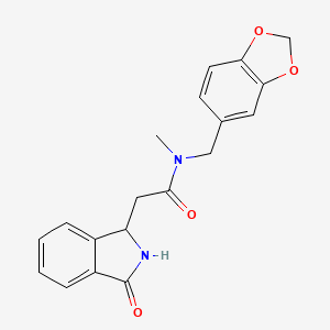 molecular formula C19H18N2O4 B3790993 N-(1,3-benzodioxol-5-ylmethyl)-N-methyl-2-(3-oxo-2,3-dihydro-1H-isoindol-1-yl)acetamide 