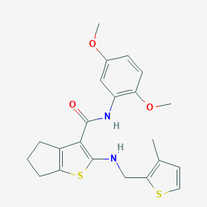 N-(2,5-dimethoxyphenyl)-2-{[(3-methyl-2-thienyl)methyl]amino}-5,6-dihydro-4H-cyclopenta[b]thiophene-3-carboxamide