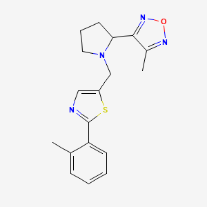 molecular formula C18H20N4OS B3791004 3-methyl-4-(1-{[2-(2-methylphenyl)-1,3-thiazol-5-yl]methyl}pyrrolidin-2-yl)-1,2,5-oxadiazole 