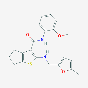 N-(2-methoxyphenyl)-2-{[(5-methyl-2-furyl)methyl]amino}-5,6-dihydro-4H-cyclopenta[b]thiophene-3-carboxamide