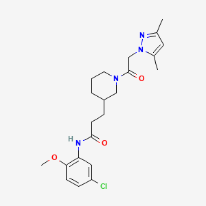 N-(5-chloro-2-methoxyphenyl)-3-{1-[(3,5-dimethyl-1H-pyrazol-1-yl)acetyl]-3-piperidinyl}propanamide