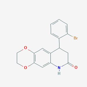 molecular formula C17H14BrNO3 B379108 9-(2-bromophenyl)-2,3,8,9-tetrahydro[1,4]dioxino[2,3-g]quinolin-7(6H)-one 