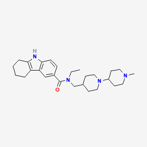 molecular formula C27H40N4O B3791098 N-ethyl-N-[(1'-methyl-1,4'-bipiperidin-4-yl)methyl]-2,3,4,9-tetrahydro-1H-carbazole-6-carboxamide 